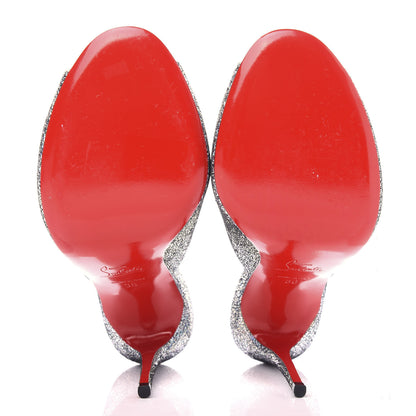 Christian Louboutin Nappa Mica PVC Glitter Predumule 100 Pumps 36 Silver 6 of 9
