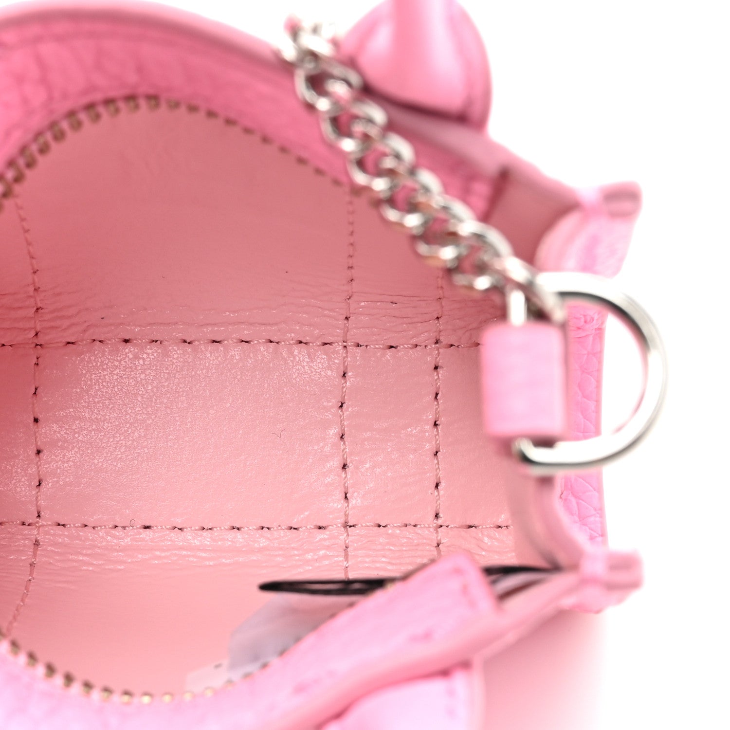 Marc Jacobs Grained Calfskin Nano Bag Charm The Tote Bag Fluro Candy Pink 5 of 7