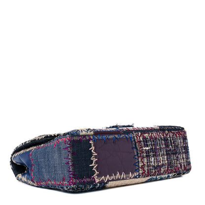 Chanel Denim Tweed Patchwork Jumbo Single Flap Multicolor 4 of 11