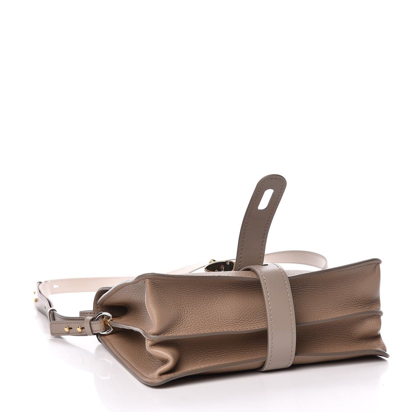 Shiny Grained Calfskin Medium Aby Day Shoulder Bag Motty Grey