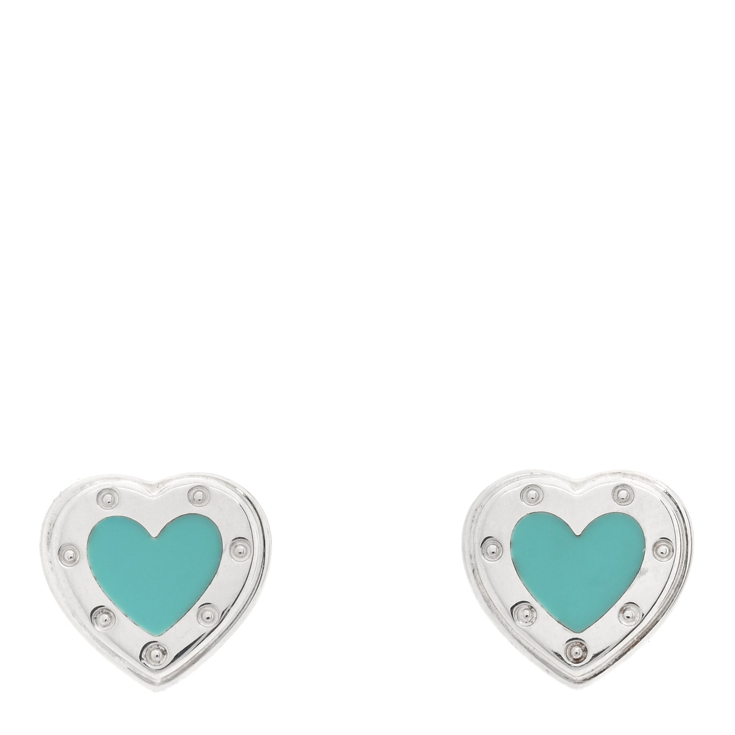 Sterling Silver Enamel Mini Return to Tiffany Love Heart Earrings Blue