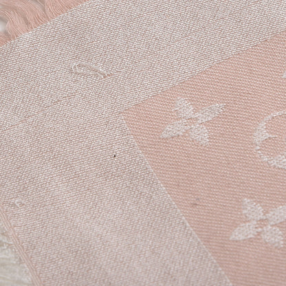 Louis Vuitton Silk Wool Monogram Denim Shawl Pink 8 of 11
