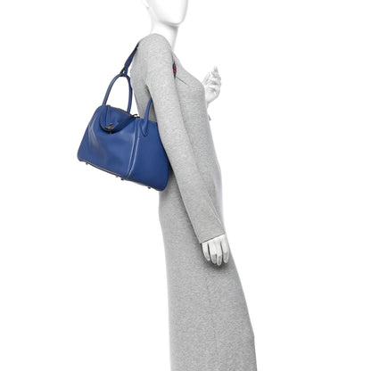 Hermes Swift Epsom Lindy 26 Tressage De Cuir Bleu Brighton Capucine Bleu Saphir 2 of 13