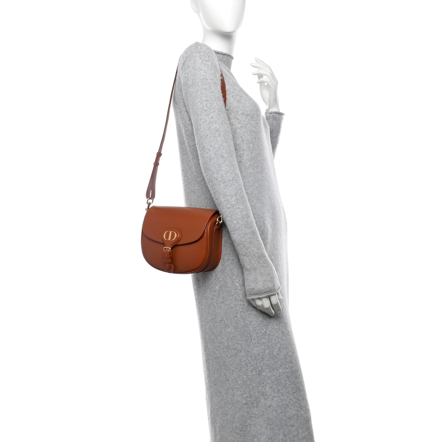 Box Calfskin Medium Bobby Flap Dark Tan