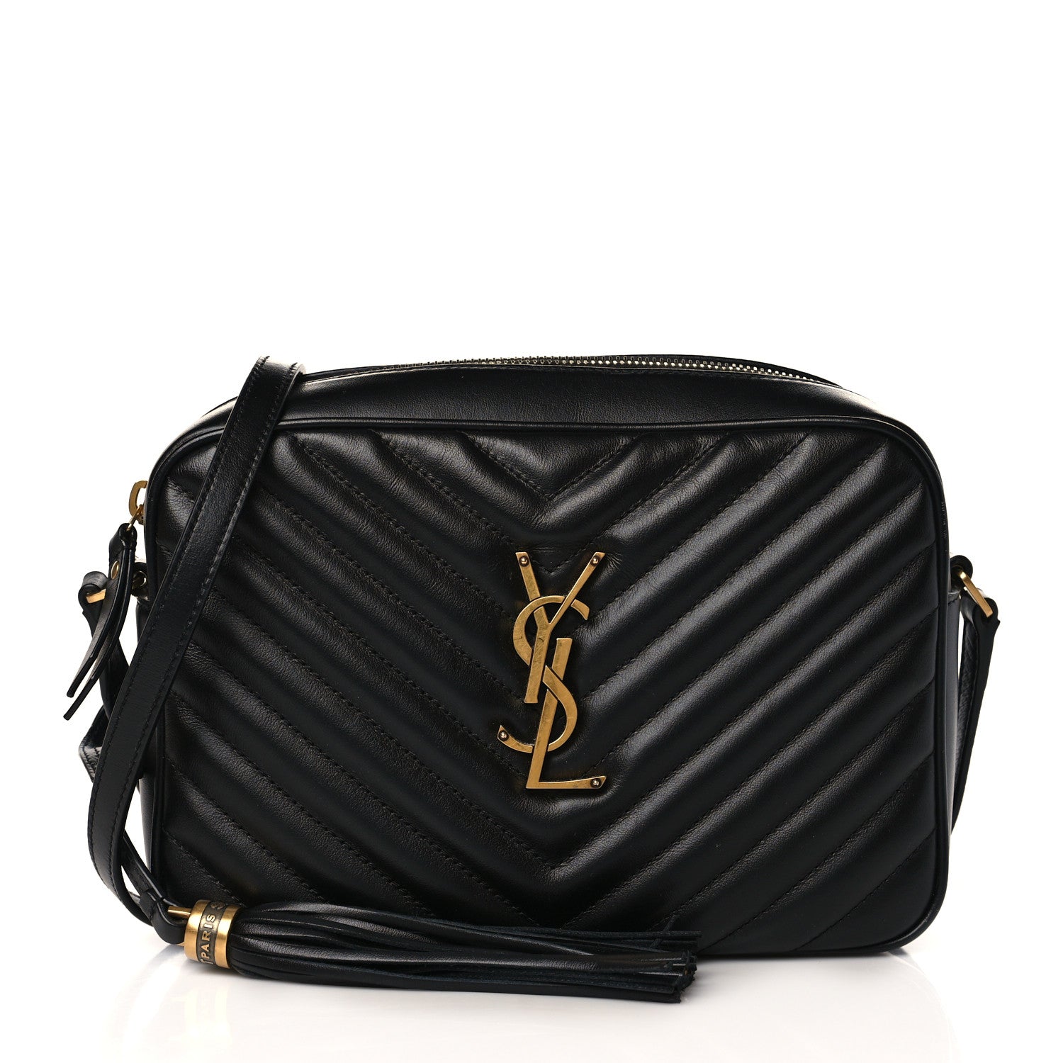 Saint Laurent Calfskin Matelasse Monogram Lou Camera Bag Black 1 of 9