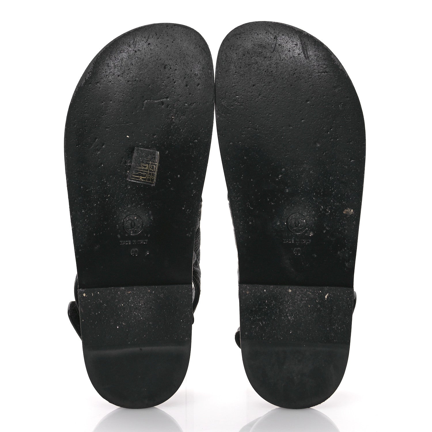 Chanel Grained Calfskin Velcro Dad Sandals 40 Black 6 of 10