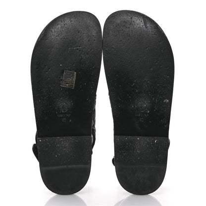 Chanel Grained Calfskin Velcro Dad Sandals 40 Black 6 of 10