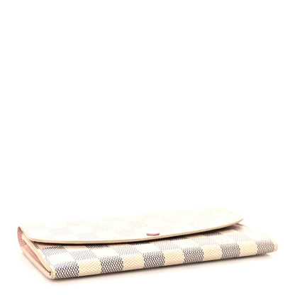 Louis Vuitton Damier Azur Emilie Wallet Rose Ballerine 4 of 8