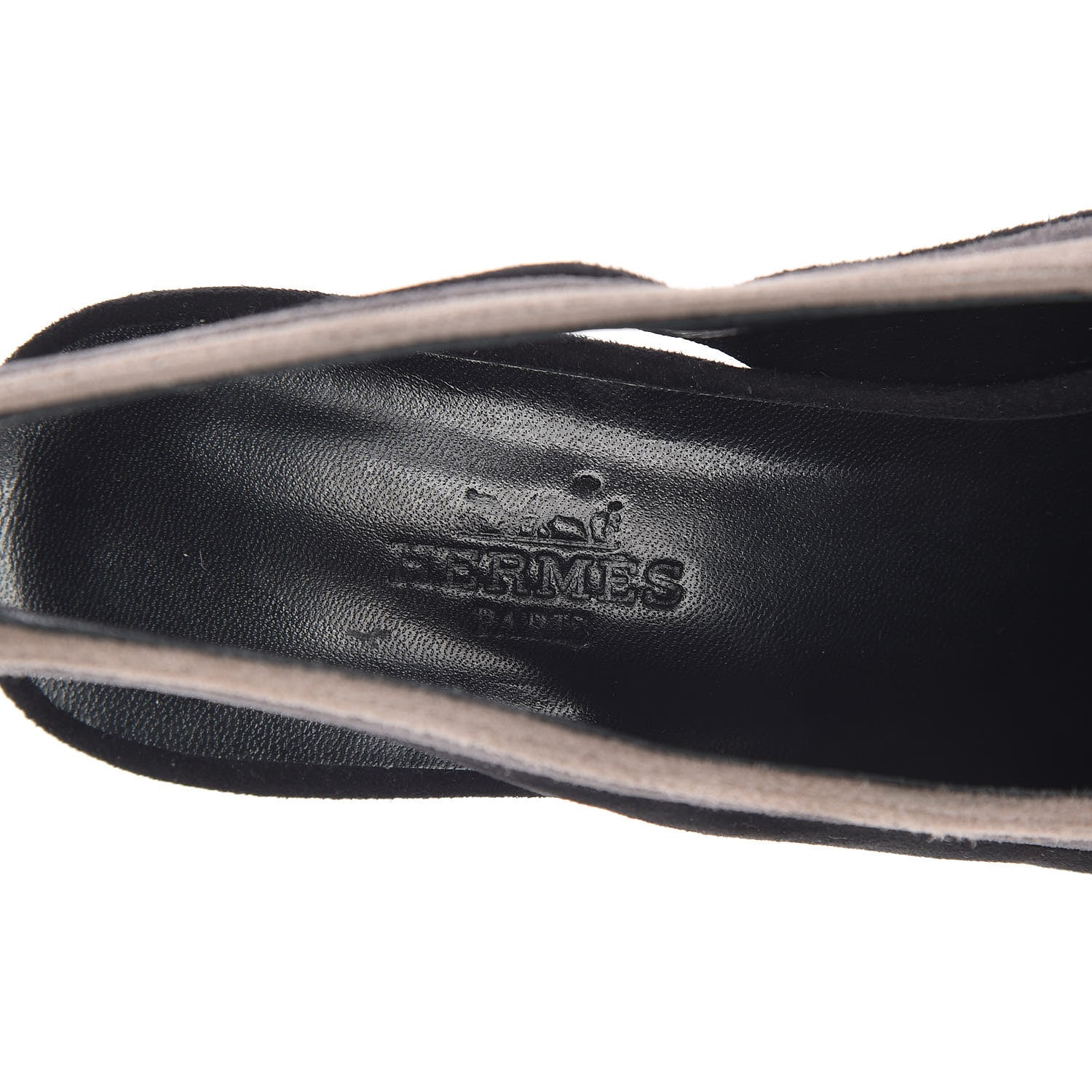 Hermes Suede Goatskin Tina Pumps 36 Black Multicolor 6 of 10