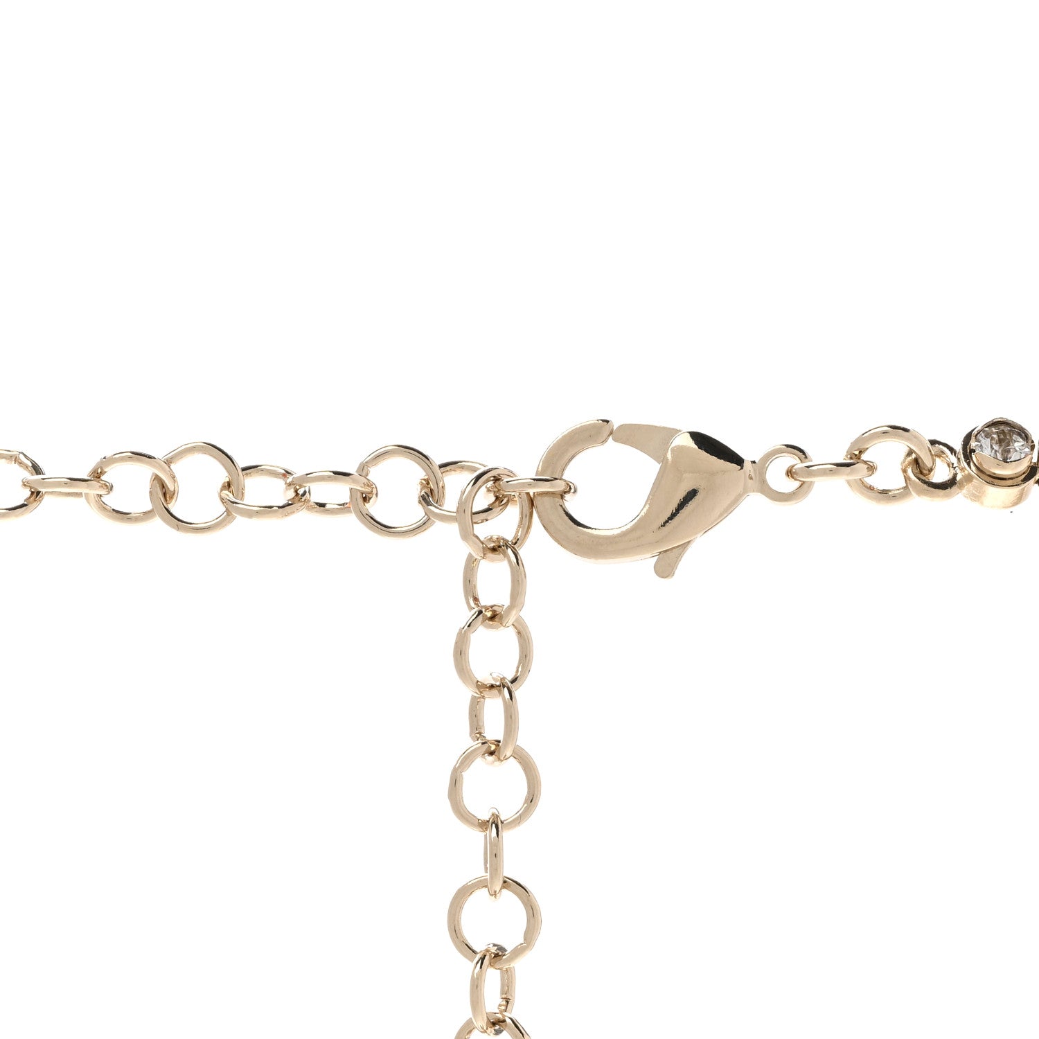 Chanel Pearl Crystal CC Bow Choker Necklace Gold 5 of 6