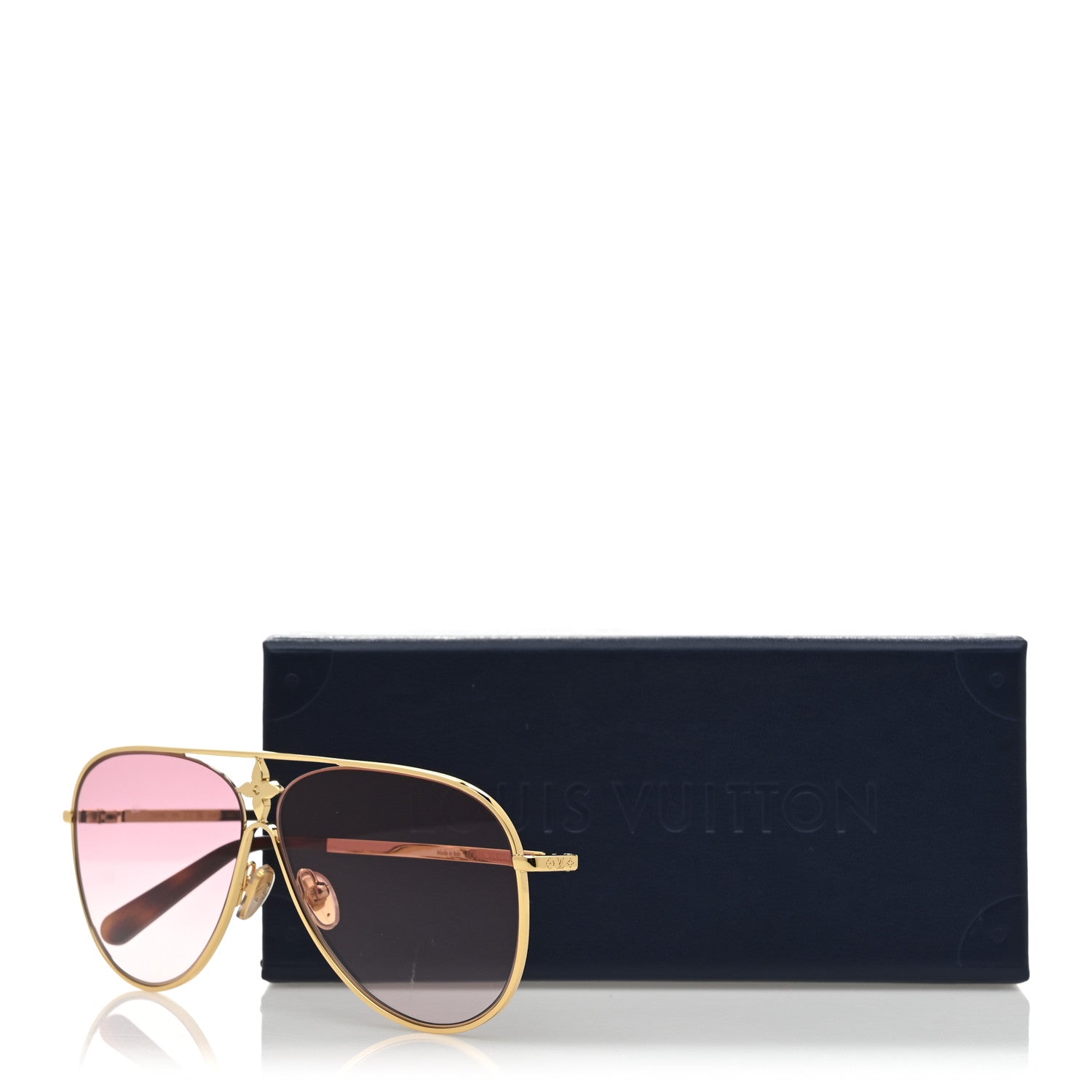 Louis Vuitton Metal LV Star Pilot Sunglasses Z1868U Pink 7 of 7