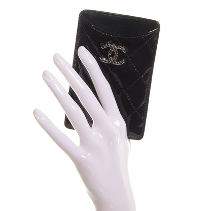 Chanel Patent Quilted Brilliant iPhone 4 Case Black 2 of 8