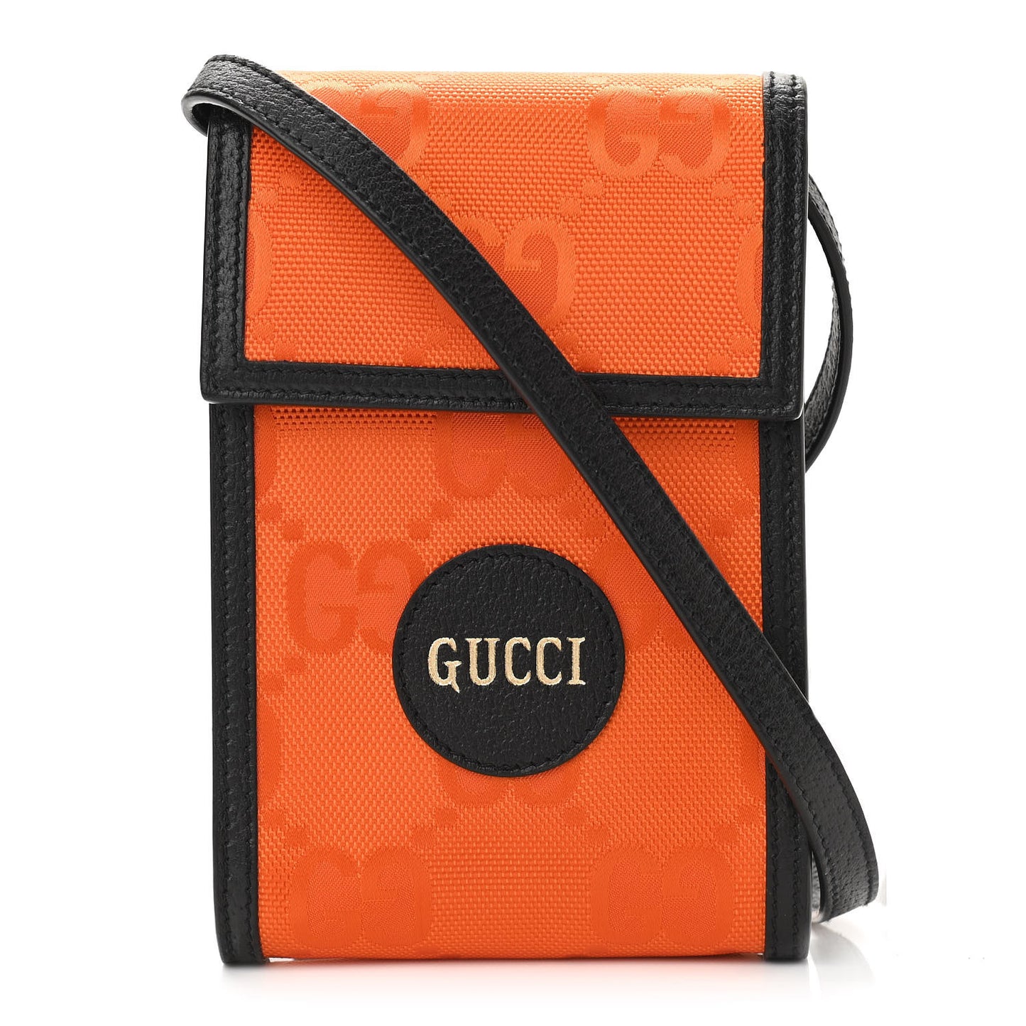 Econyl Nylon Monogram Off The Grid Crossbody Bag Carrot Orange Black