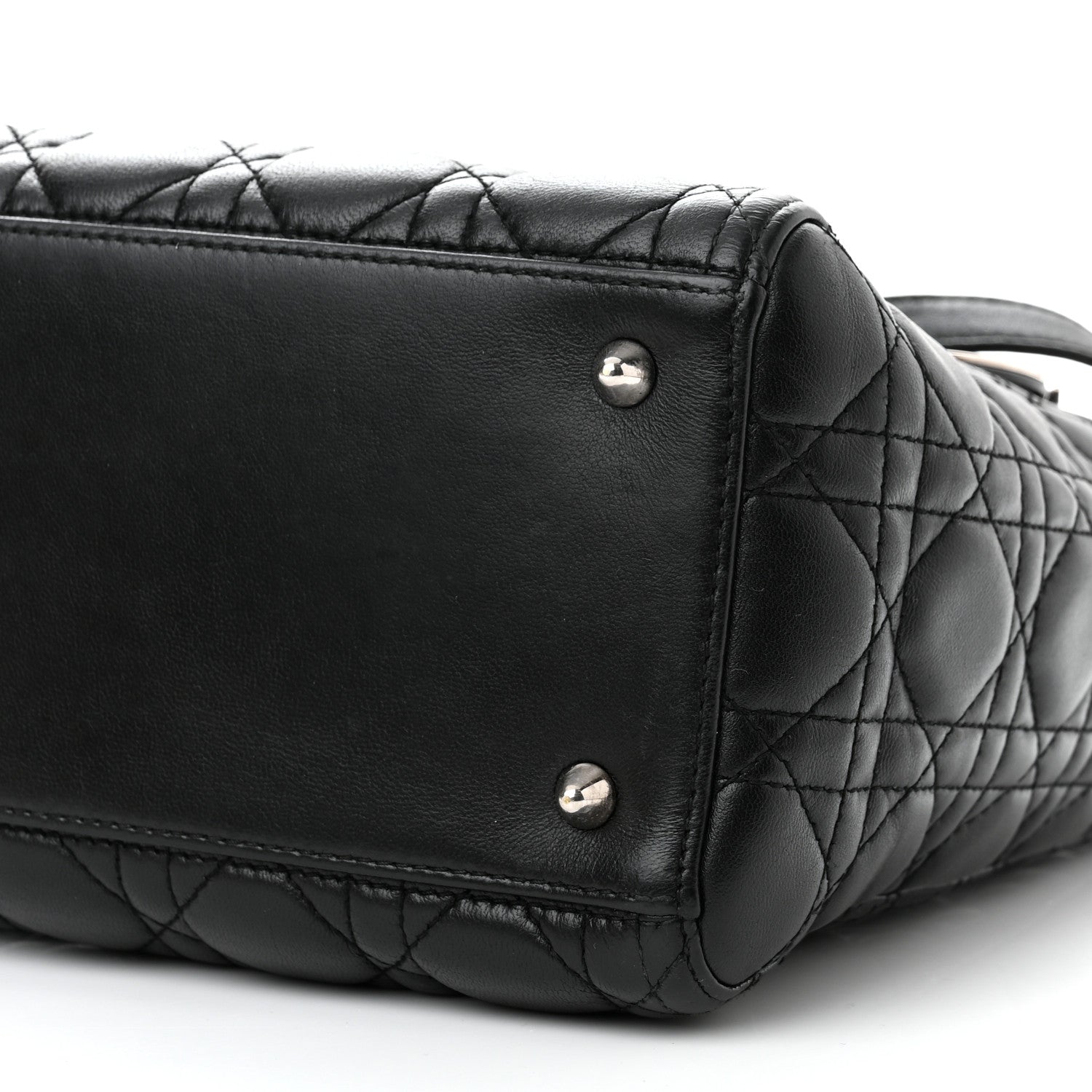 Christian Dior Lambskin Cannage Medium Lady Dior Black 9 of 9