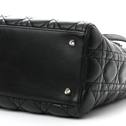 Christian Dior Lambskin Cannage Medium Lady Dior Black 9 of 9