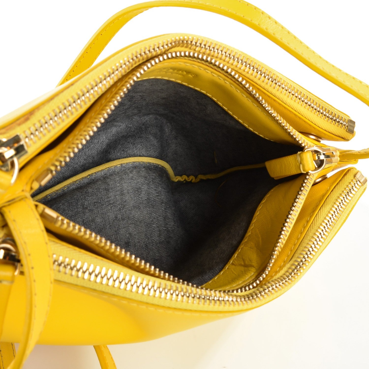 Celine Lambskin Small Trio Crossbody Bag Sun Yellow 5 of 8