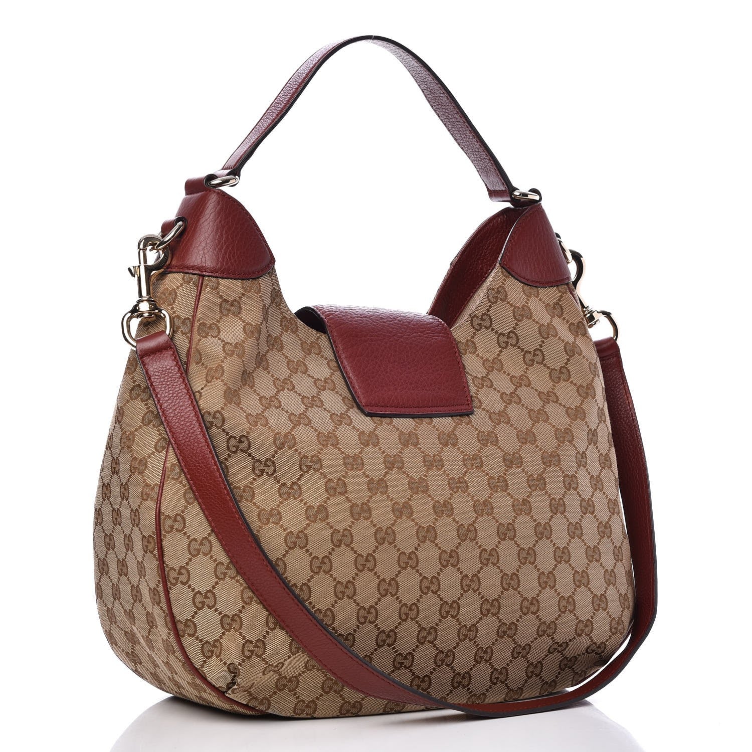 Gucci Monogram Web Medium Dressage Hobo Red 4 of 8