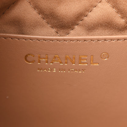 Chanel Shiny Calfskin Quilted Mini Chanel 22 Dark Beige 6 of 10