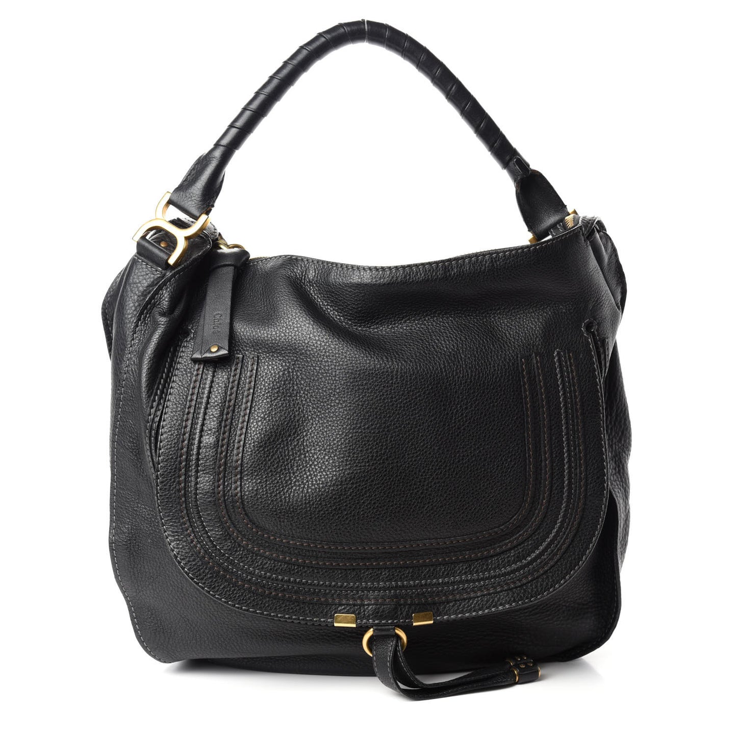 Calfskin Large Marcie Hobo Black