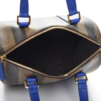 Fendi Pequin Spalmati Vitello Flamingo Small Boston Tobacco Blue Neon 6 of 8