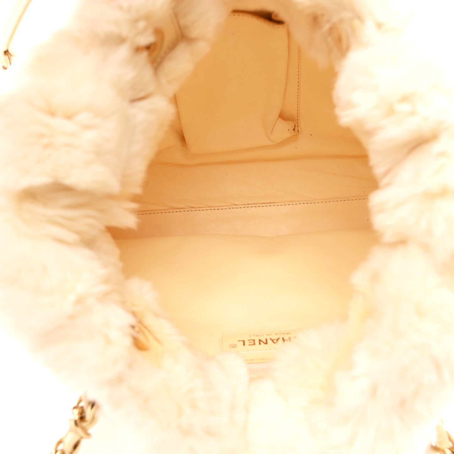 Rabbit Fur CC Tote Ivory