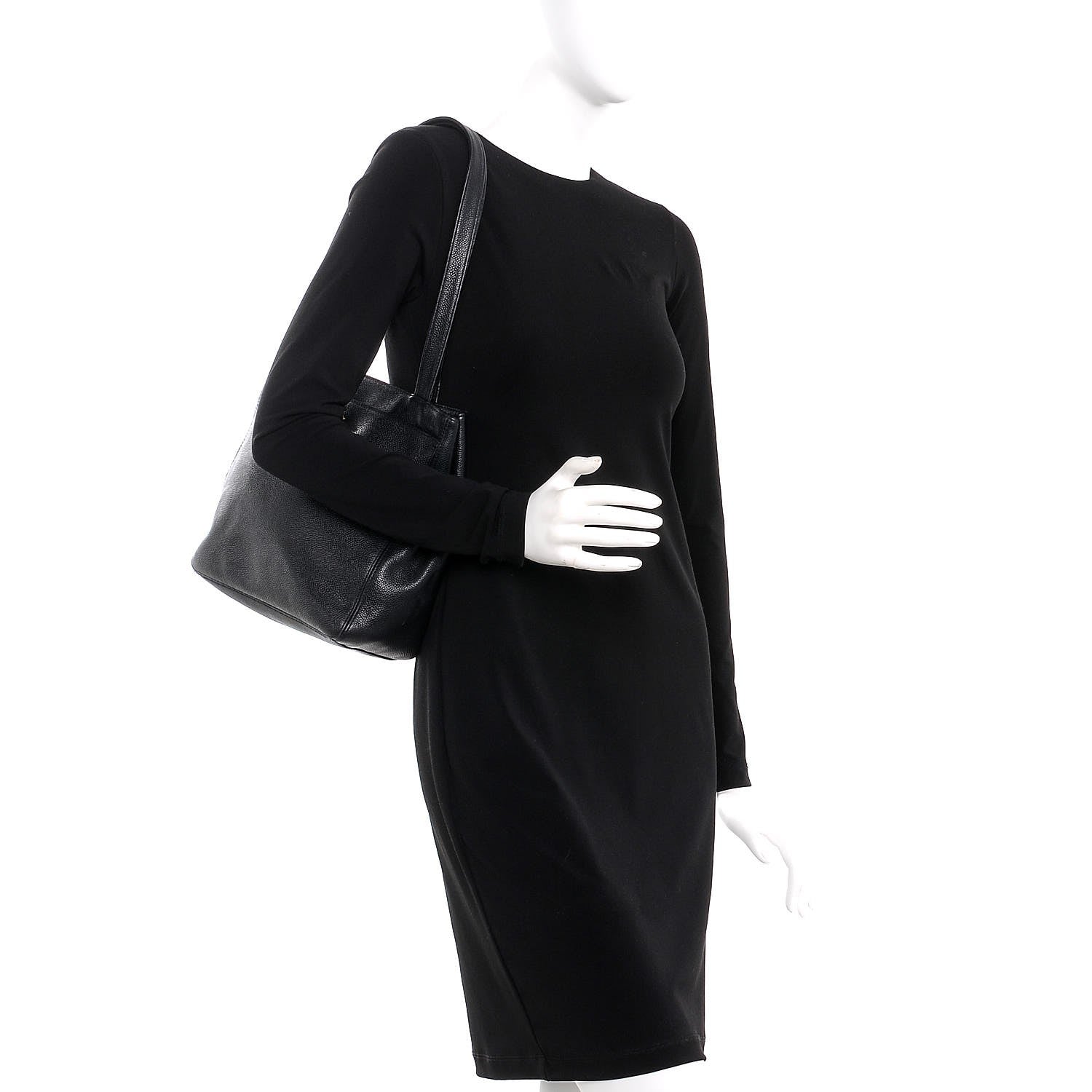 Chanel Caviar CC Shoulder Bag Black 2 of 8