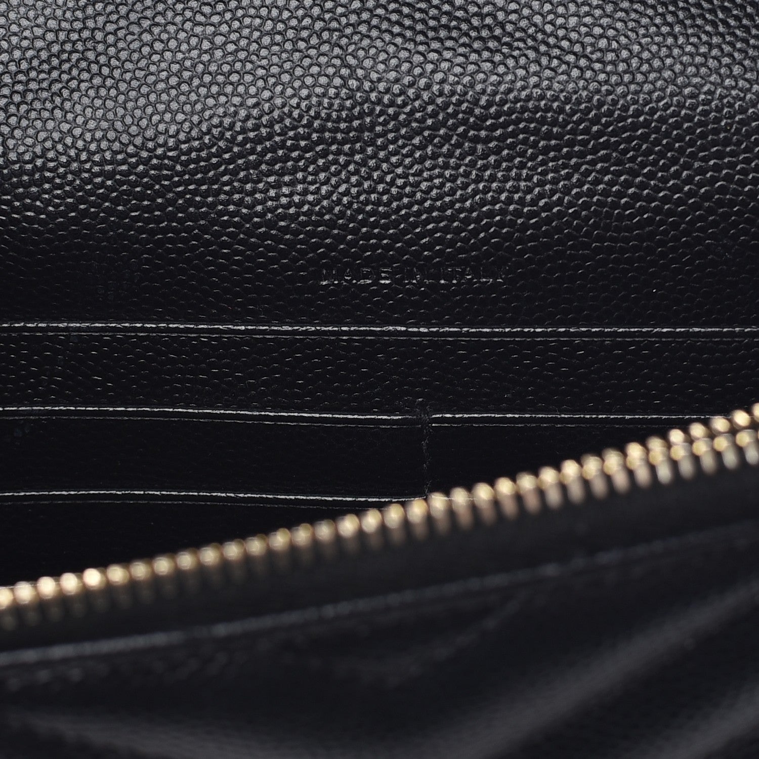Saint Laurent Grain De Poudre Matelasse Chevron Monogram Envelope Chain Wallet Black 6 of 8