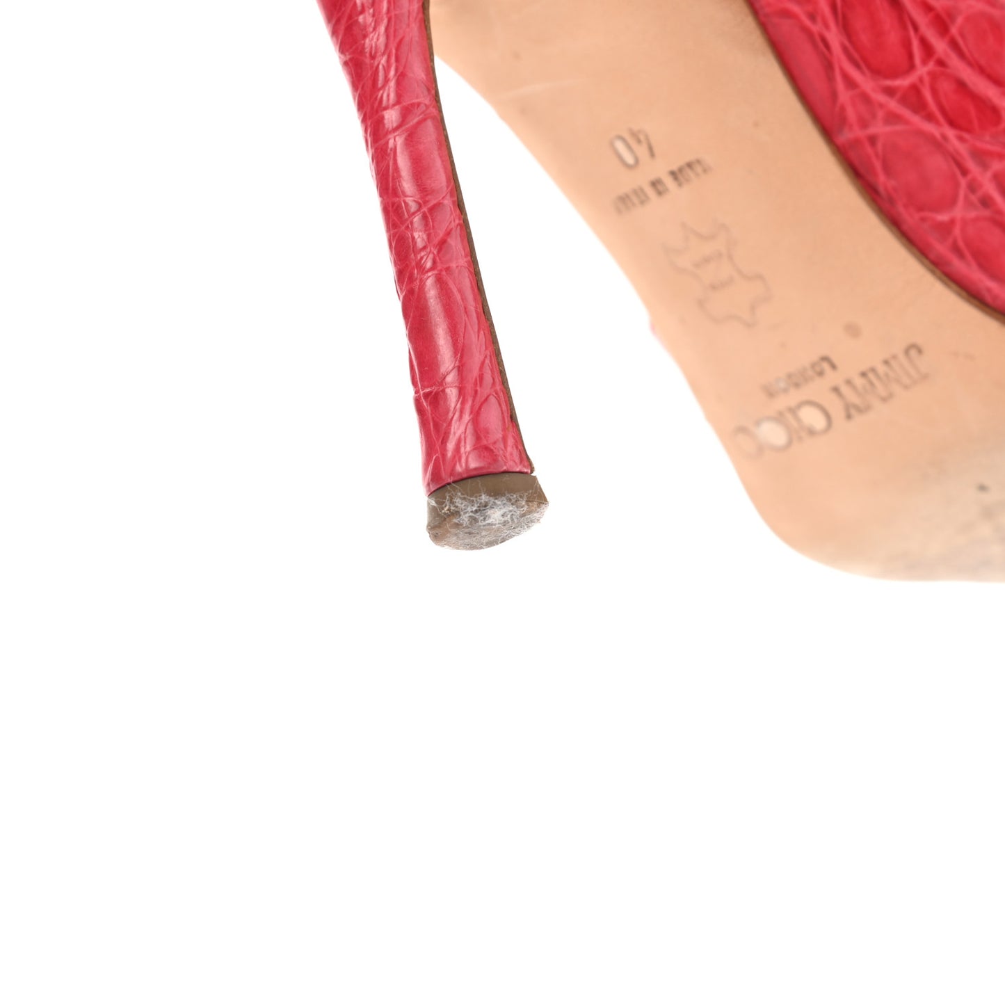 Crocodile Embossed Calfskin Lust 100 Pumps 40 Raspberry