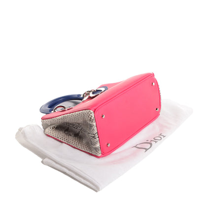 Christian Dior Calfskin Python Small Diorissimo Bag Fuchsia 4 of 9