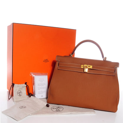 Hermes Togo Kelly Retourne 40 Gold 5 of 9