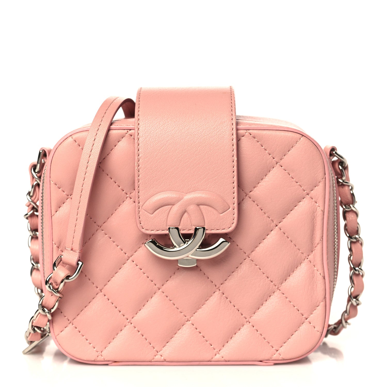 Chanel Lambskin Quilted Mini CC Box Camera Bag Pink 1 of 10