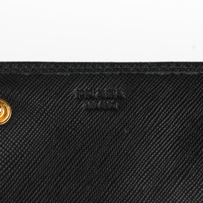 Prada Saffiano Metal Continental Flap Wallet Nero Black 6 of 9