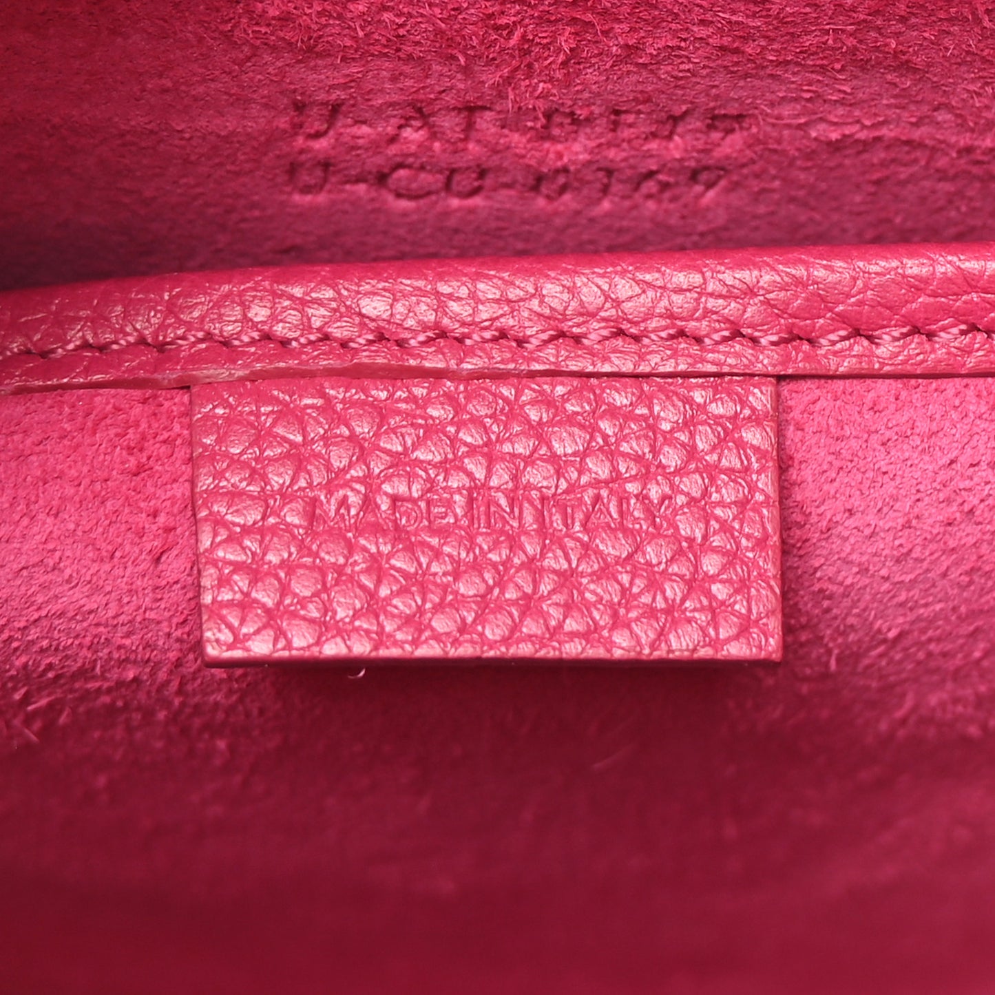 Drummed Calfskin Nano Luggage Fuchsia
