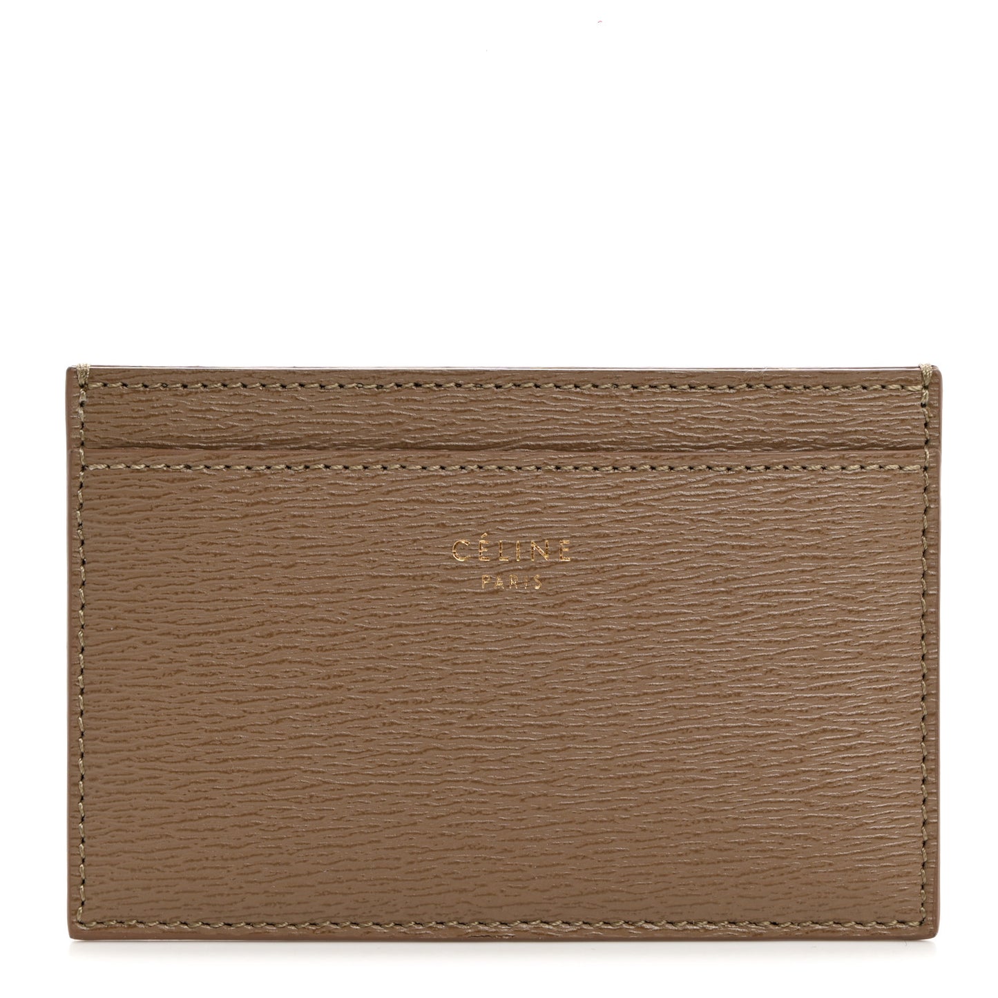 Grained Calfskin Multifunction Card Holder Taupe