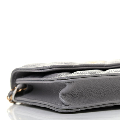 Chanel Caviar Quilted Miss Coco Clutch With Chain Grey 4 of 10