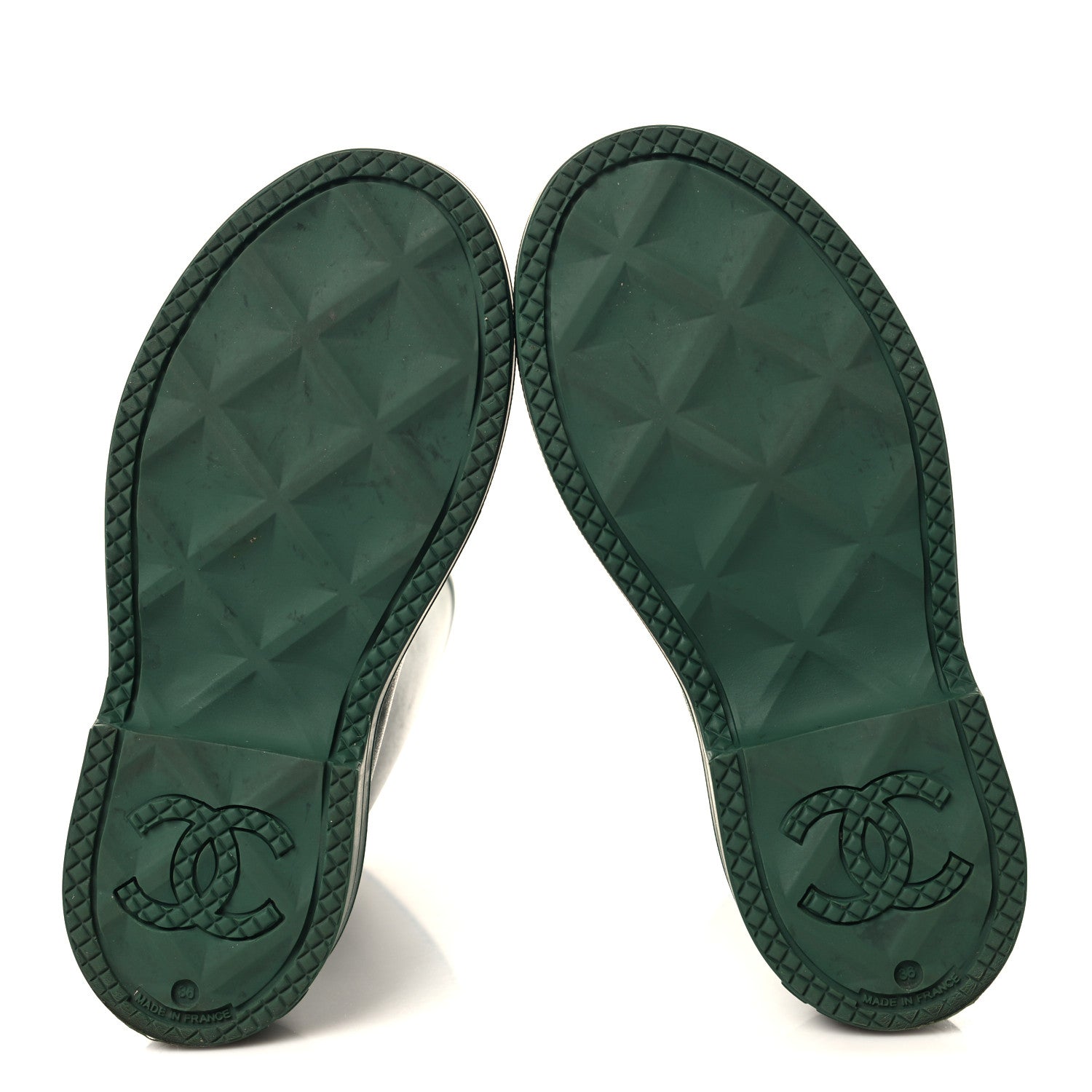Chanel Caoutchouk CC High Boots 39 Dark Green 5 of 7