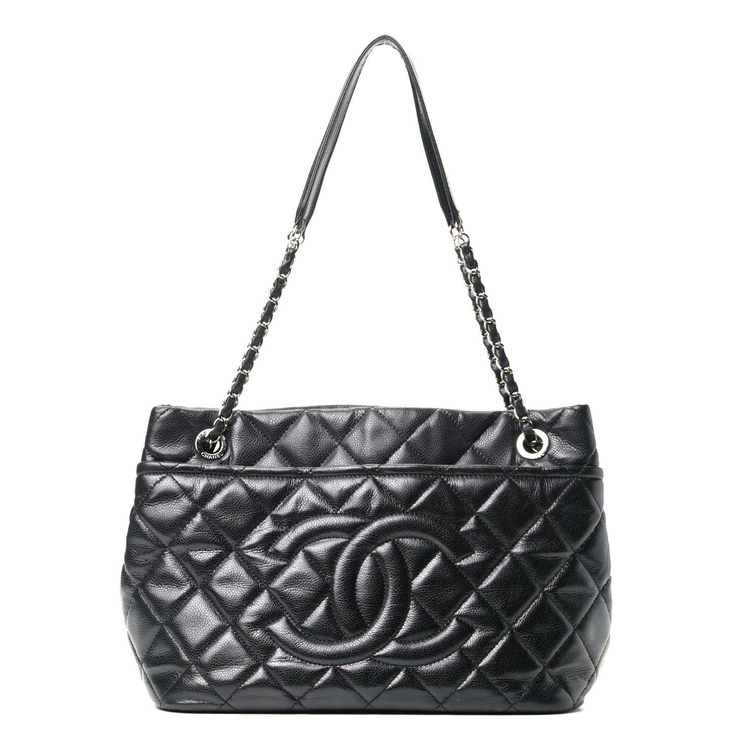 Caviar Quilted Timeless CC Soft Tote Black