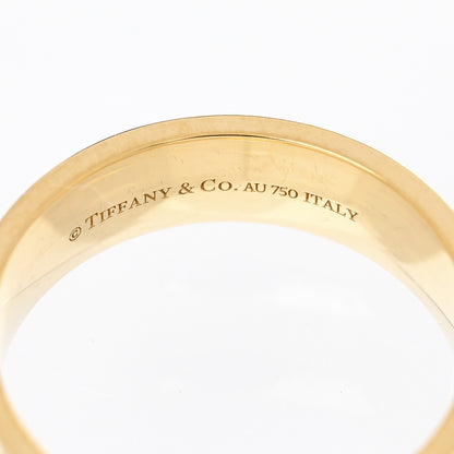 Tiffany 18K Yellow Gold Diamond Wide T Two Ring 54 7 4 of 5