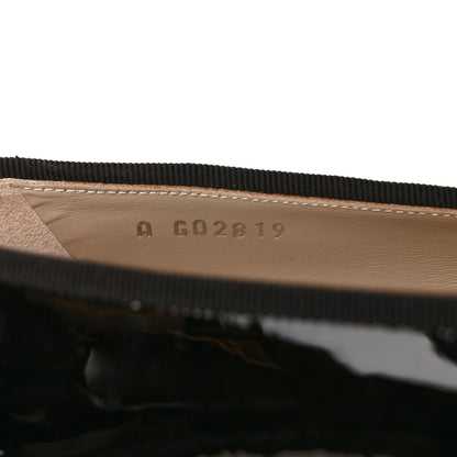 Chanel Patent CC Cap Toe Ballerina Flats 36 Black Kaki Clair 8 of 9