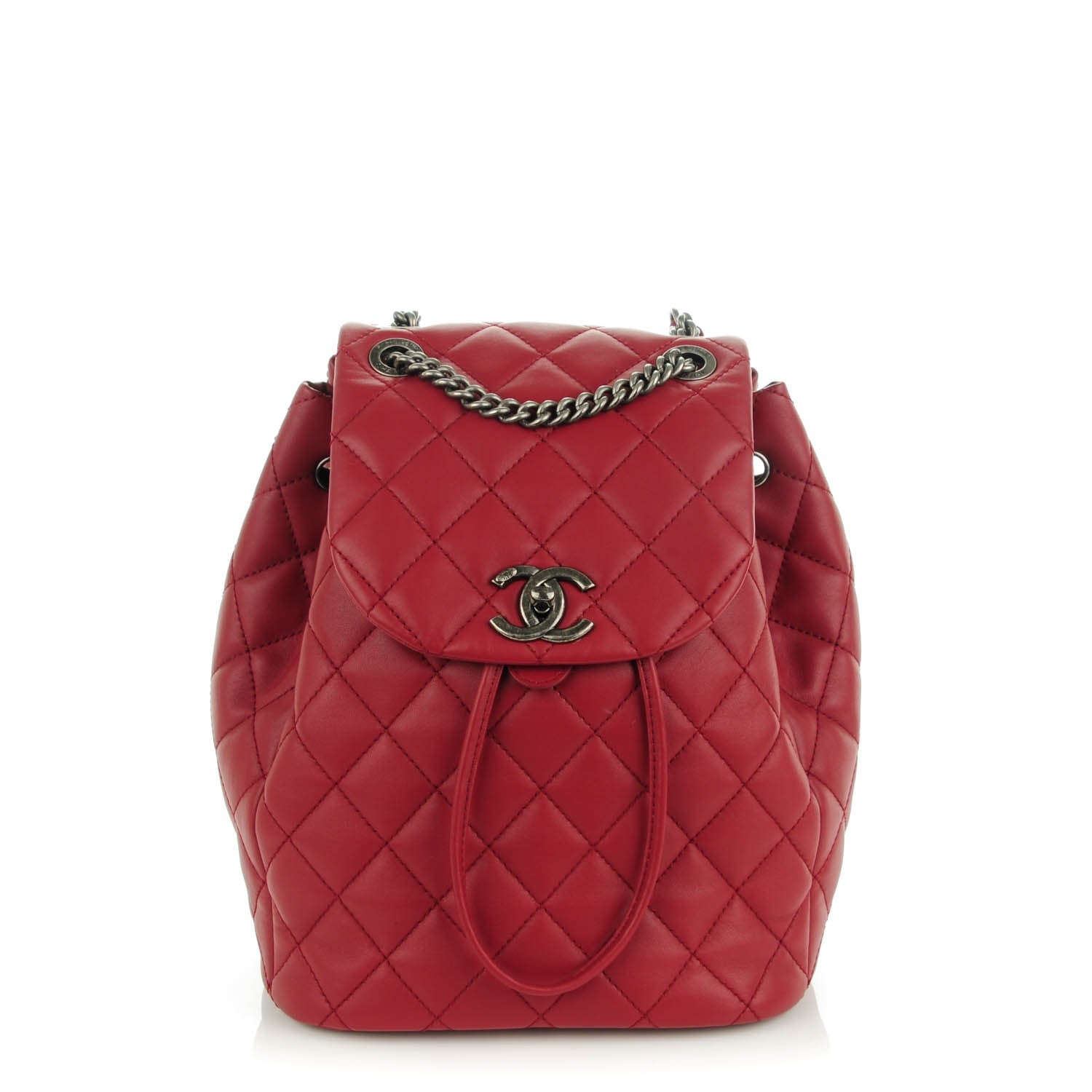 Chanel Lambskin Quilted Daily Supple Backpack Dark Red 1 of 10