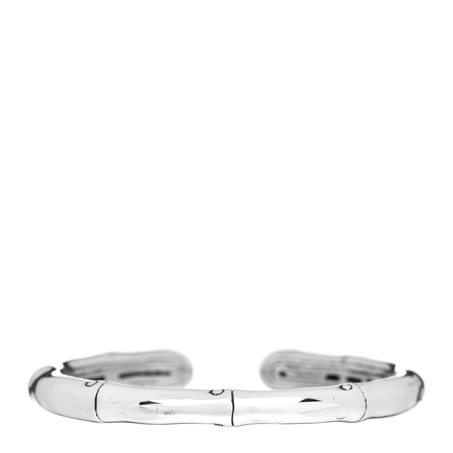 John Hardy Sterling Silver White Sapphire Bamboo Kick Cuff Bracelet 3 of 4