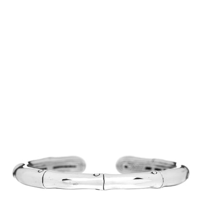 John Hardy Sterling Silver White Sapphire Bamboo Kick Cuff Bracelet 3 of 4