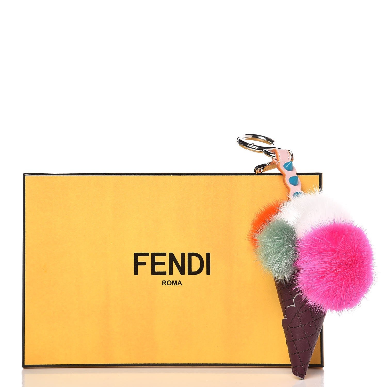 Fendi Mink Fur Calfskin Fun Fair Bag Charm Multicolor 5 of 5
