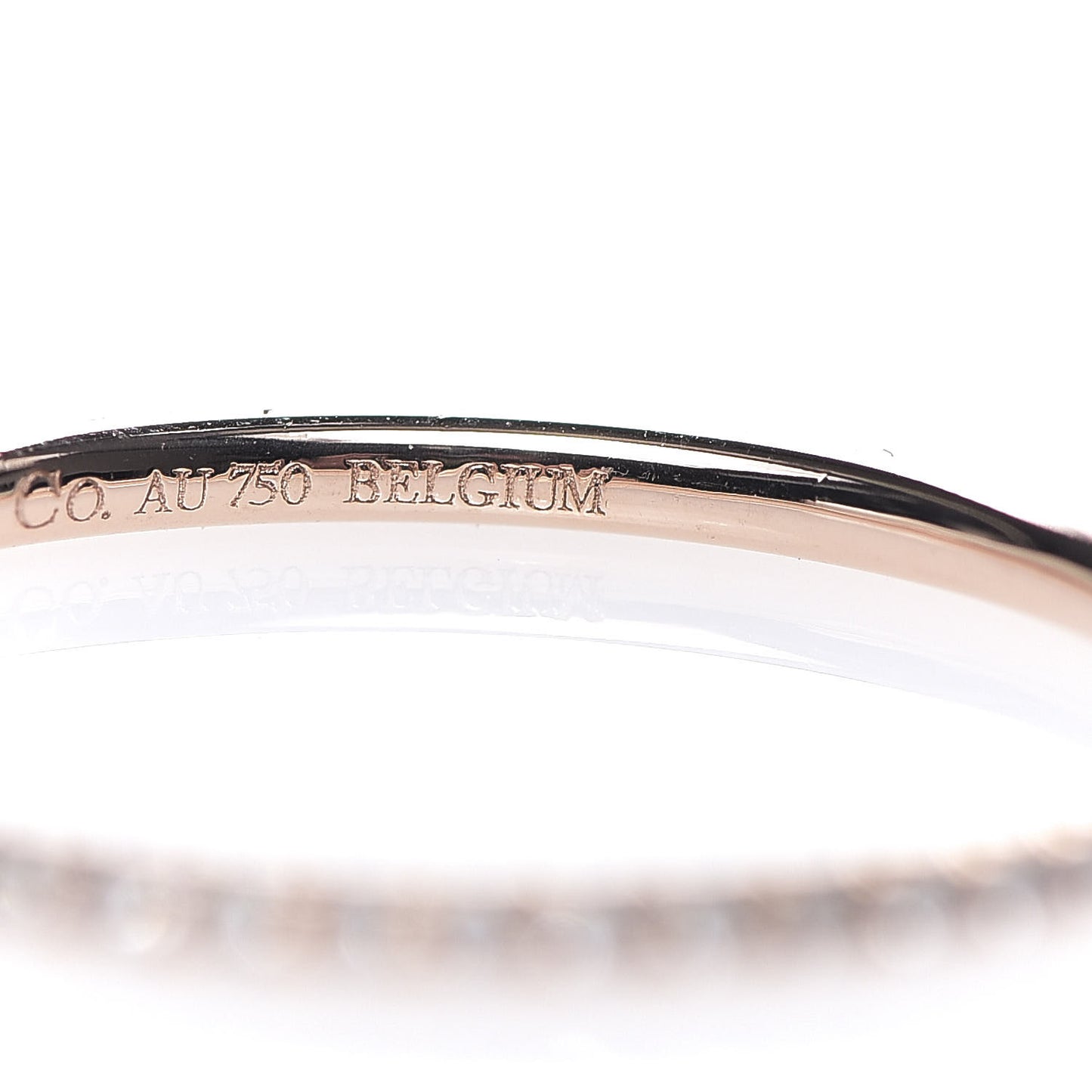 18K Rose Gold Diamond Metro Ring 56 7.5