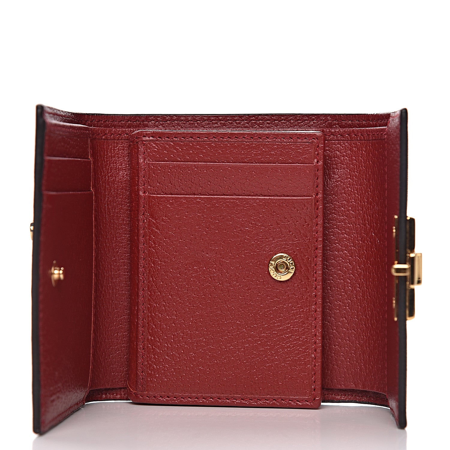 Gucci GG Supreme Monogram Tian Padlock Wallet Beige Multicolor Red 5 of 10