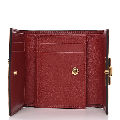 Gucci GG Supreme Monogram Tian Padlock Wallet Beige Multicolor Red 5 of 10