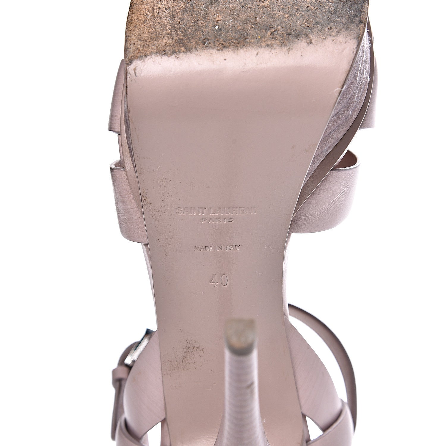 Saint Laurent Calfskin Tribute 105 Platform Sandals 40 Rose Antic 8 of 13