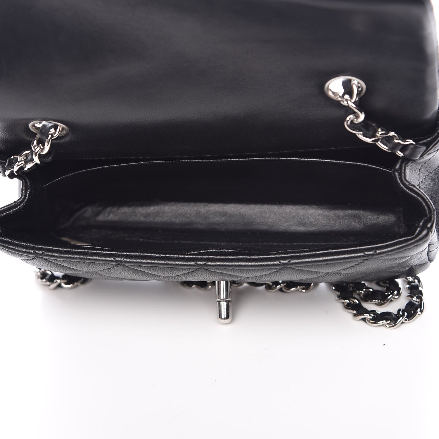 Chanel Lambskin Quilted Extra Mini Rectangular Flap Black 5 of 8