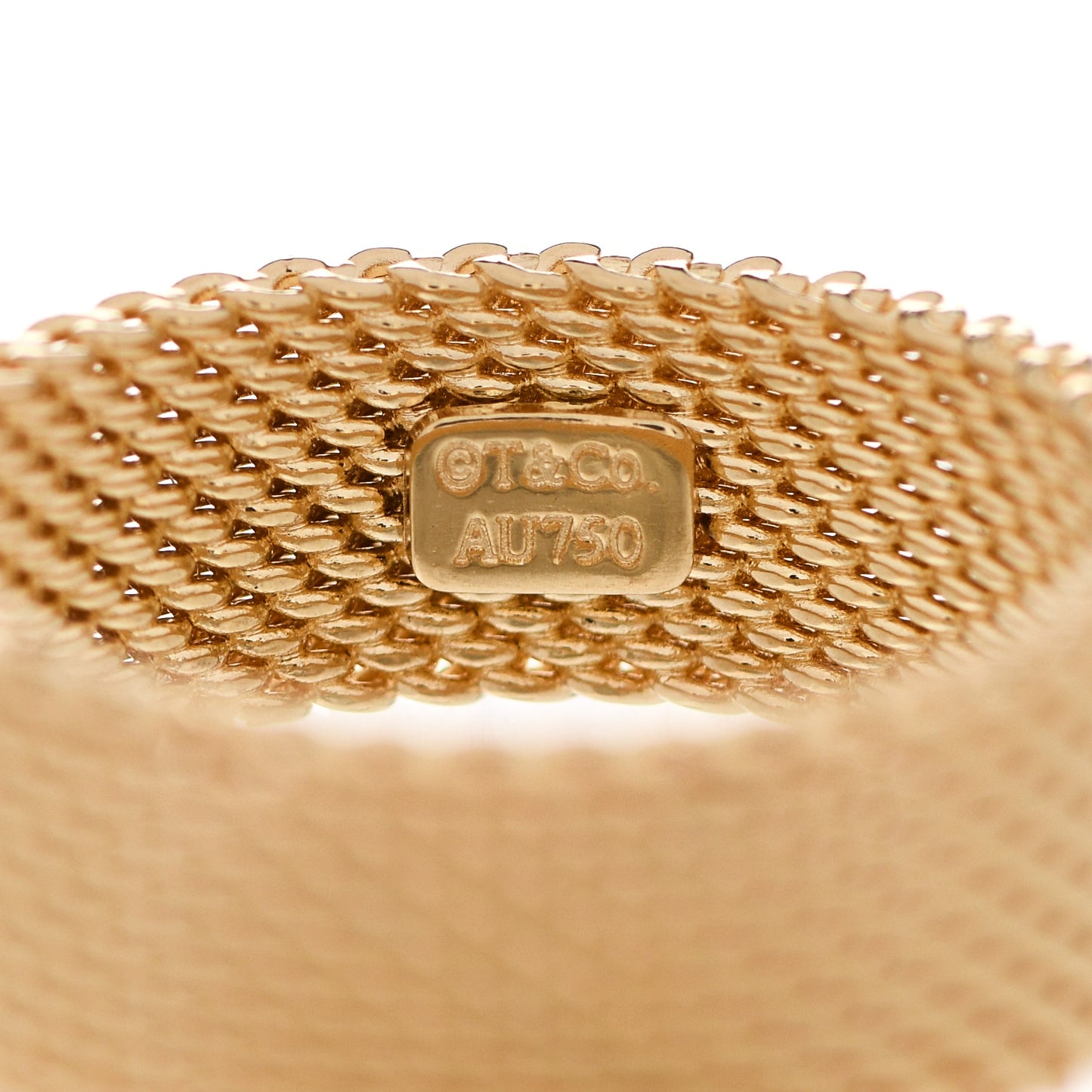 18K Yellow Gold Wide Somerset Mesh Ring 50 5.5
