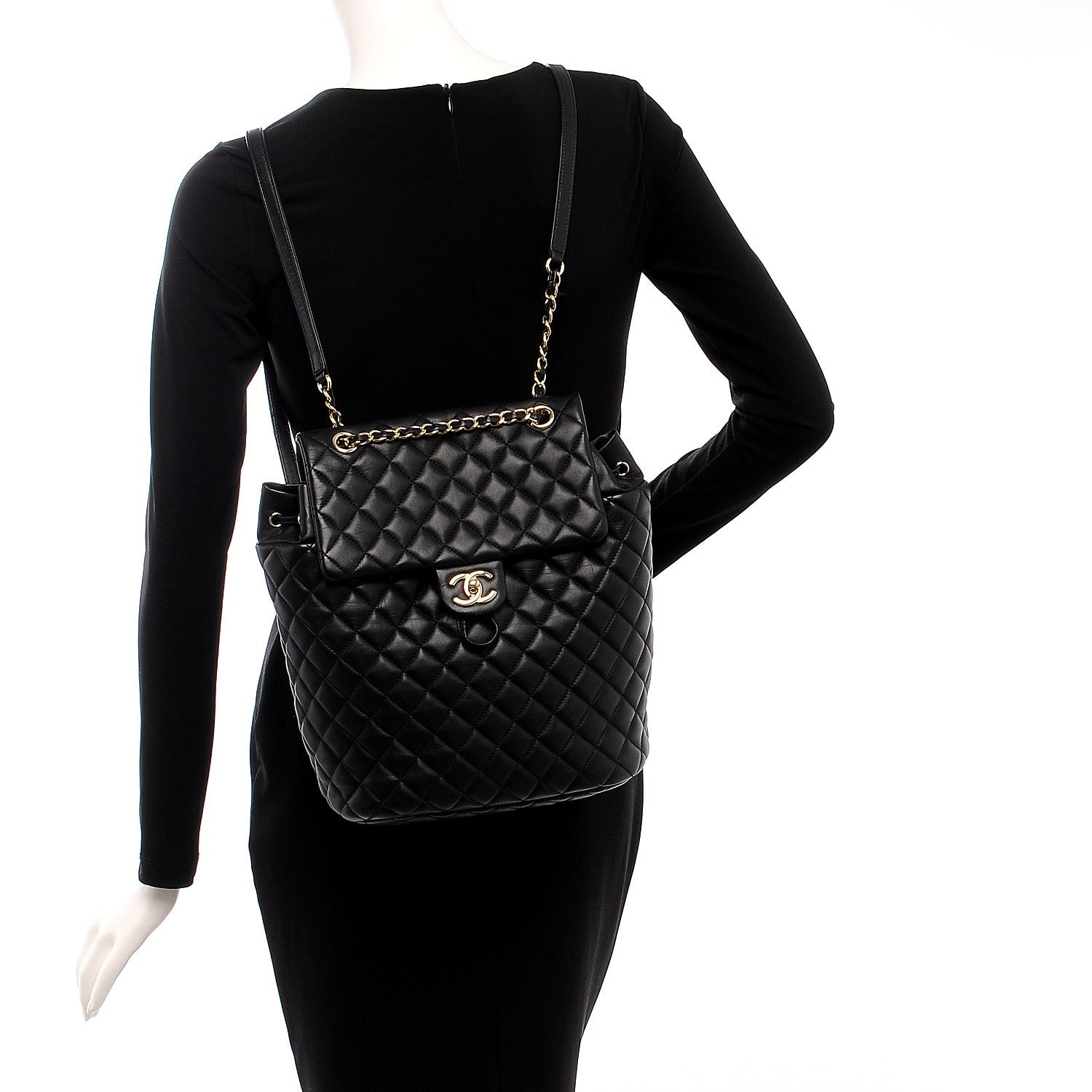 Chanel Lambskin Quilted Large Urban Spirit Backpack Black 2 of 9